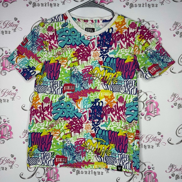 Zoo York tshirt tee graffiti spray paint style tattoo art work graffiti artist - Picture 1 of 7